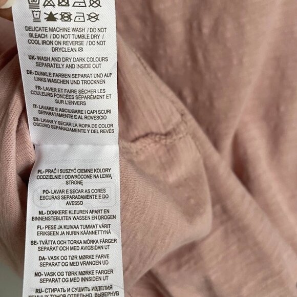 Boden Pink Milkshake Notch Collared V Neck Long Blouson Sleeve Top - Picture 6 of 7